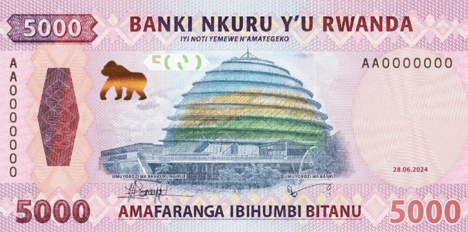 (626) ** PNew (PN45) Rwanda - 5000 Francs (2024)